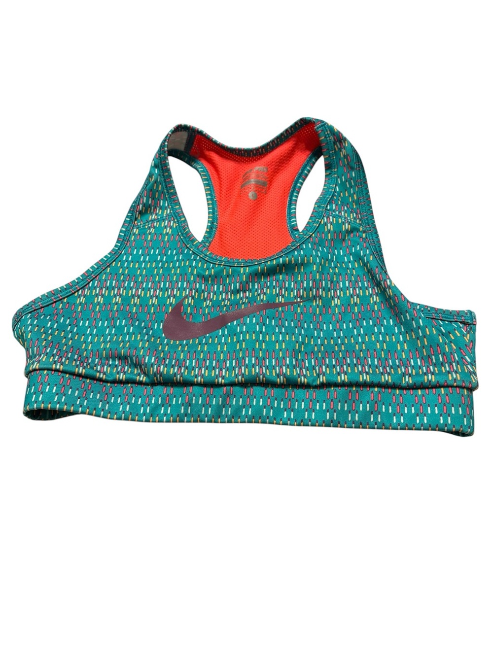 Nike Teal Multicolor Speckled Racerback Sports Bra